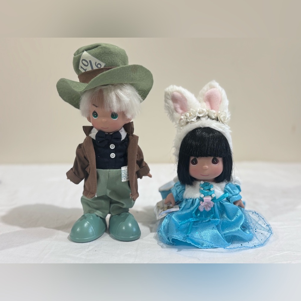 Precious Moments Mad Hatter and Alice Doll Set